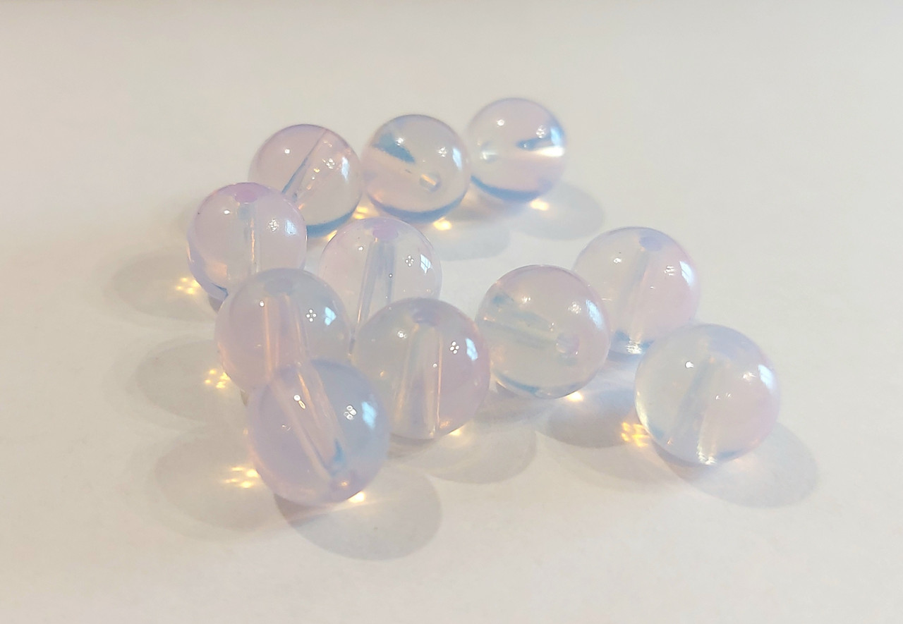 Намистини для біжутерії 10 мм круглі скляні 1 шт. напівпрозорі