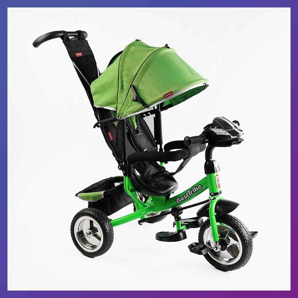 Дитячий триколісний велосипед-коляска Best Trike 6588 / 69-067 з батьківською ручкою Зелений, фото 1