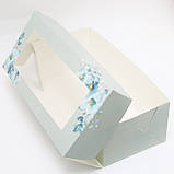 Коробка з пластиковим вікном та весняним прінтом 330*150*110, фото 3