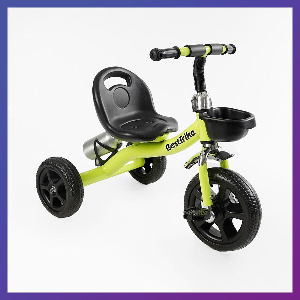 Дитячий триколісний велосипед Best Trike BS-11823 кошик пляшечка Жовтий, фото 1