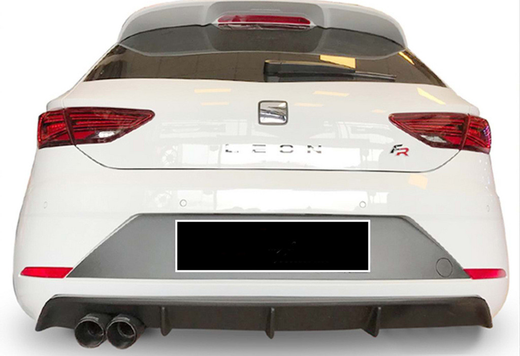 Задний диффузор DPT V-4 (2017-2020, Черный Глянец) для Seat Leon, фото 1