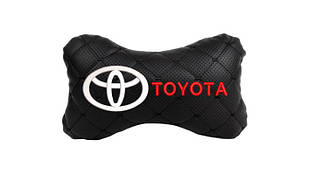 Подушка на підголовник автомобіля EVAtech ECO 27х16 см Toyota чорна з чорною ниткою SPCRBBV031