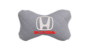 Подушка на підголовник автомобіля EVAtech ECO 27х16 см Honda сіра з сірою ниткою SPCRGGV060