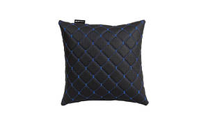 Подушка в авто EVAtech ECO 30x30 см чорна з синьою ниткою SPSCSBL