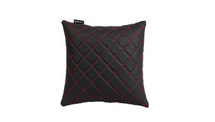 Подушка в авто EVAtech ECO 30x30 см чорна з червоною ниткою SPSCSBR