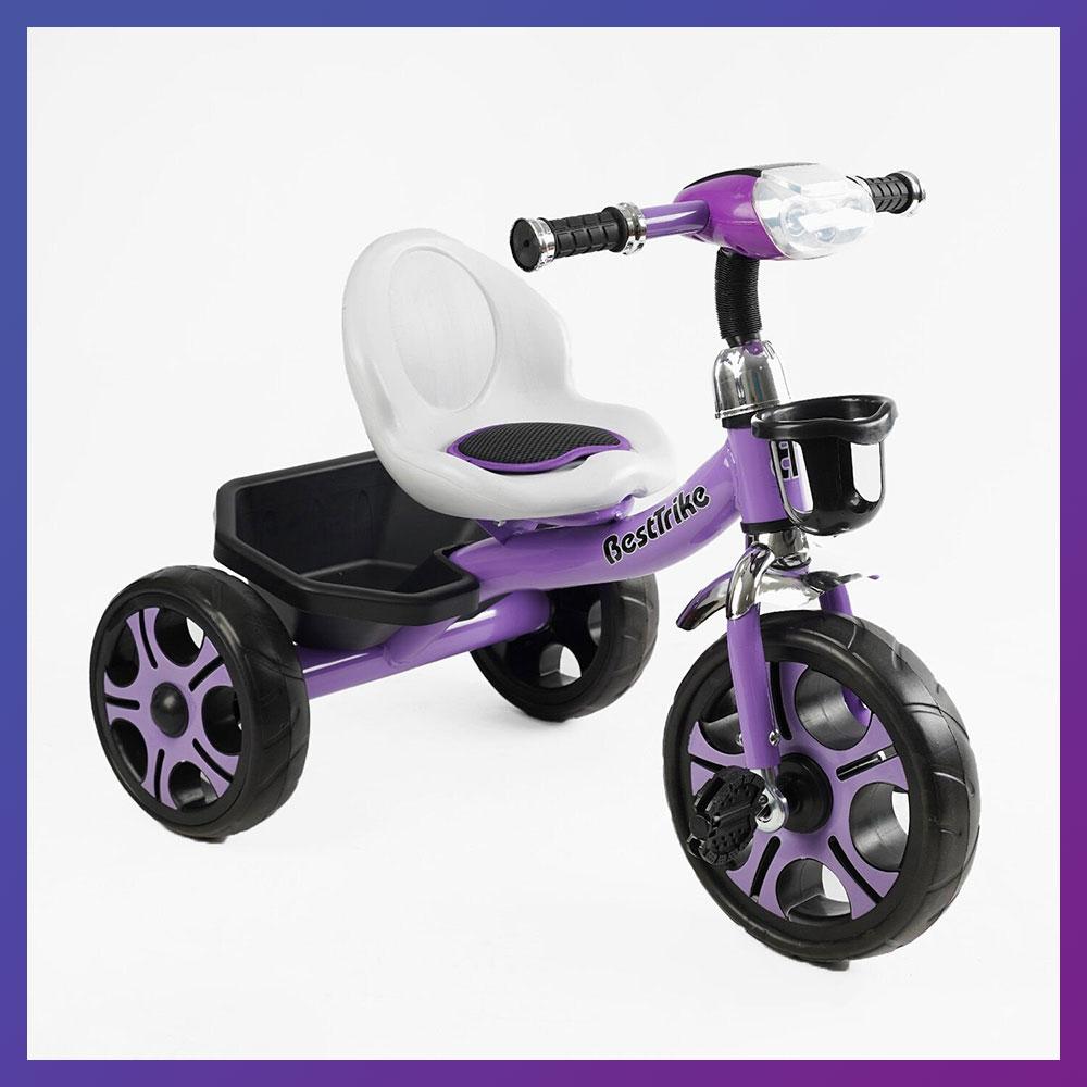 Дитячий триколісний велосипед Best Trike BS-27102 кошик Фіолетовий, фото 1