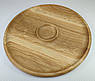 Дошка-менажниця для подачі страв на 2 секції, Дуб, Ø35 см, висота 2.5 см — ручна робота, фото 3