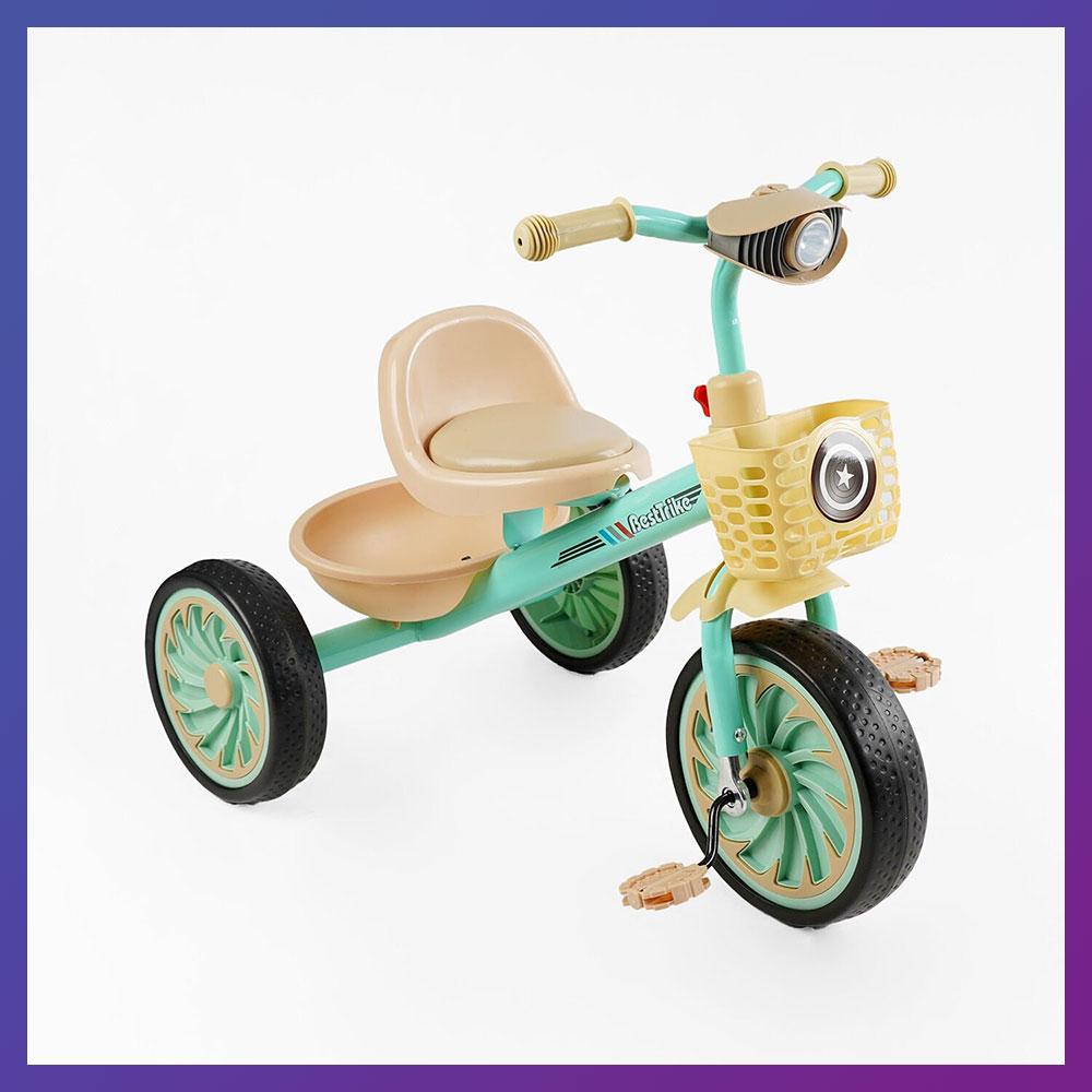 Дитячий триколісний велосипед Best Trike BS-33461 з 2 кошиками Зелений, фото 1