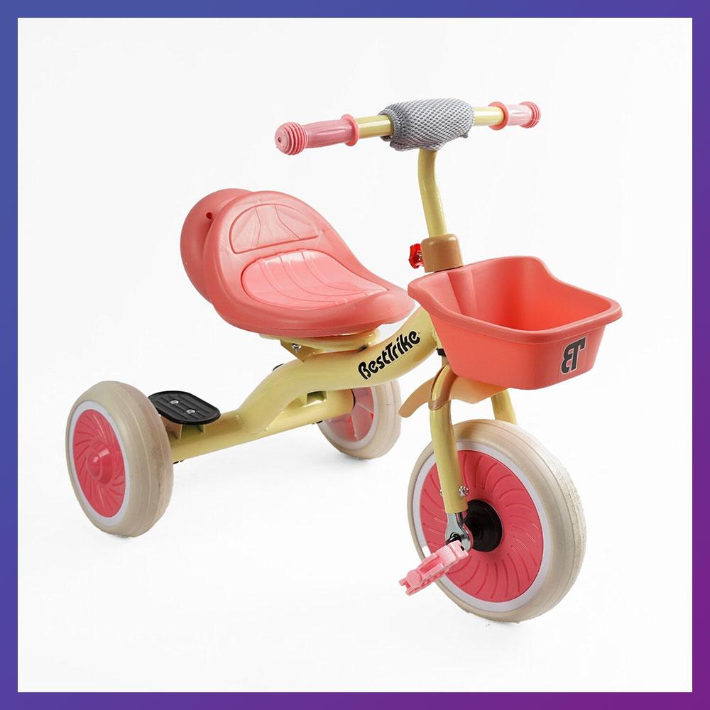 Дитячий триколісний велосипед Best Trike BS-41363 з кошиком Жовтий, фото 1