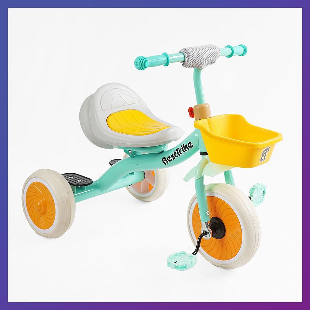 Дитячий триколісний велосипед Best Trike BS-49151 з кошиком Бірюзовий, фото 1