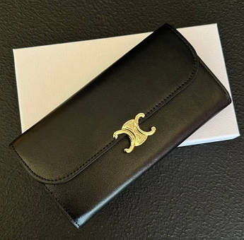 Гаманець жіночий шкіряний брендовий Celine, чорний, 19*10см 940017