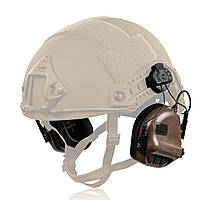 Активні навушники Earmor M31H (Helmet version) з кріпленням ARC rail. Койот