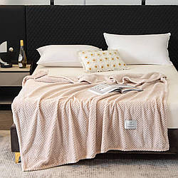 Покривало велюрове однотонне Бамбук (айворі) 200х150 см