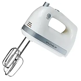 Міксер білий 2 віночки + 2 гачки для тіста 400 Вт Grunhelm GRM661M