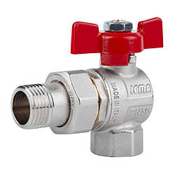 Кран кульовий Icma FAR. ROSSA 1/2" кутовий No361