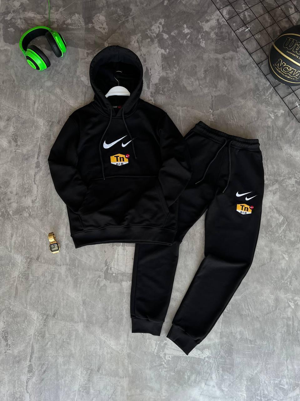 Костюм спортивний чоловічий чорний весна-осінь з капюшоном Nike TN Air