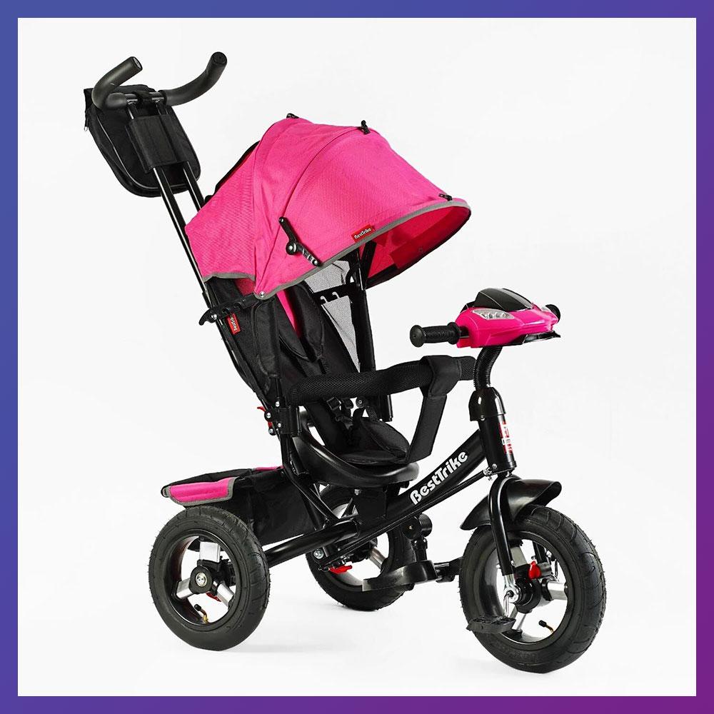 Дитячий триколісний велосипед — коляска Best Trike 3390 / 33-908 з батьківською ручкою Рожевий, фото 1
