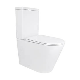 Унітаз-компакт Qtap Stork/Swan безобідковий з сідінням Soft-close QT15222178W