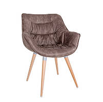 Стілець обідній Vensan wood бук 1.007 alu тканина pl-05 коричнева (Новий Стиль ТМ)