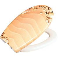 Кришка сидіння для унітазу (44,8*37.9*4.5см/ разболтовка 10-19см) з металевим кріпленням з малюнком СД