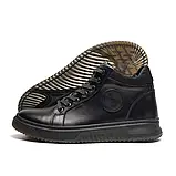 Фірмові шкіряні повсякденні черевики чорного кольору з хутром, фото 4