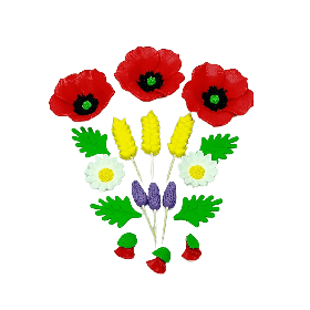 Кондитерський декор Кондекор «Маки та колоски» для паски та короваю 65454-876