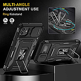 Чохол для SAMSUNG A06 протиударний ЧОРНИЙ бампер зі шторкою для камери та кільцем підставкою на самсунг а06, фото 5