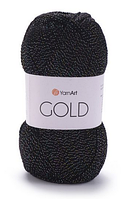 Пряжа Gold-9034 чорний з мультилюрексом
