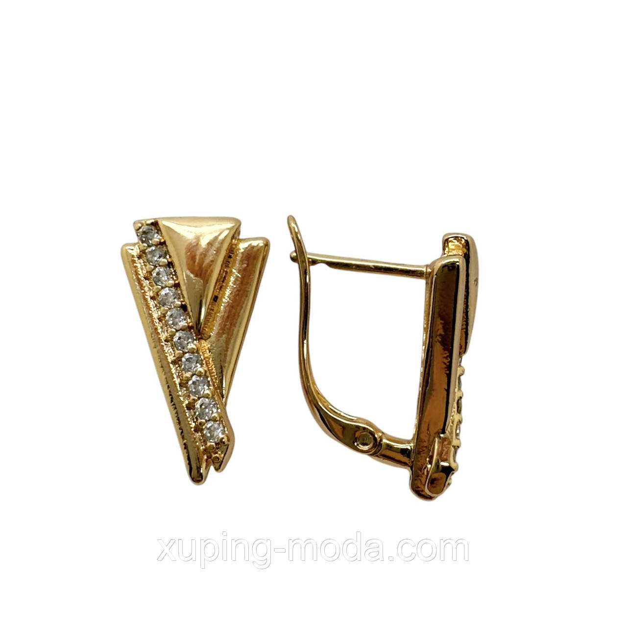 Оптом сережки xuping. 16х9 мм. 18 к, фото 1