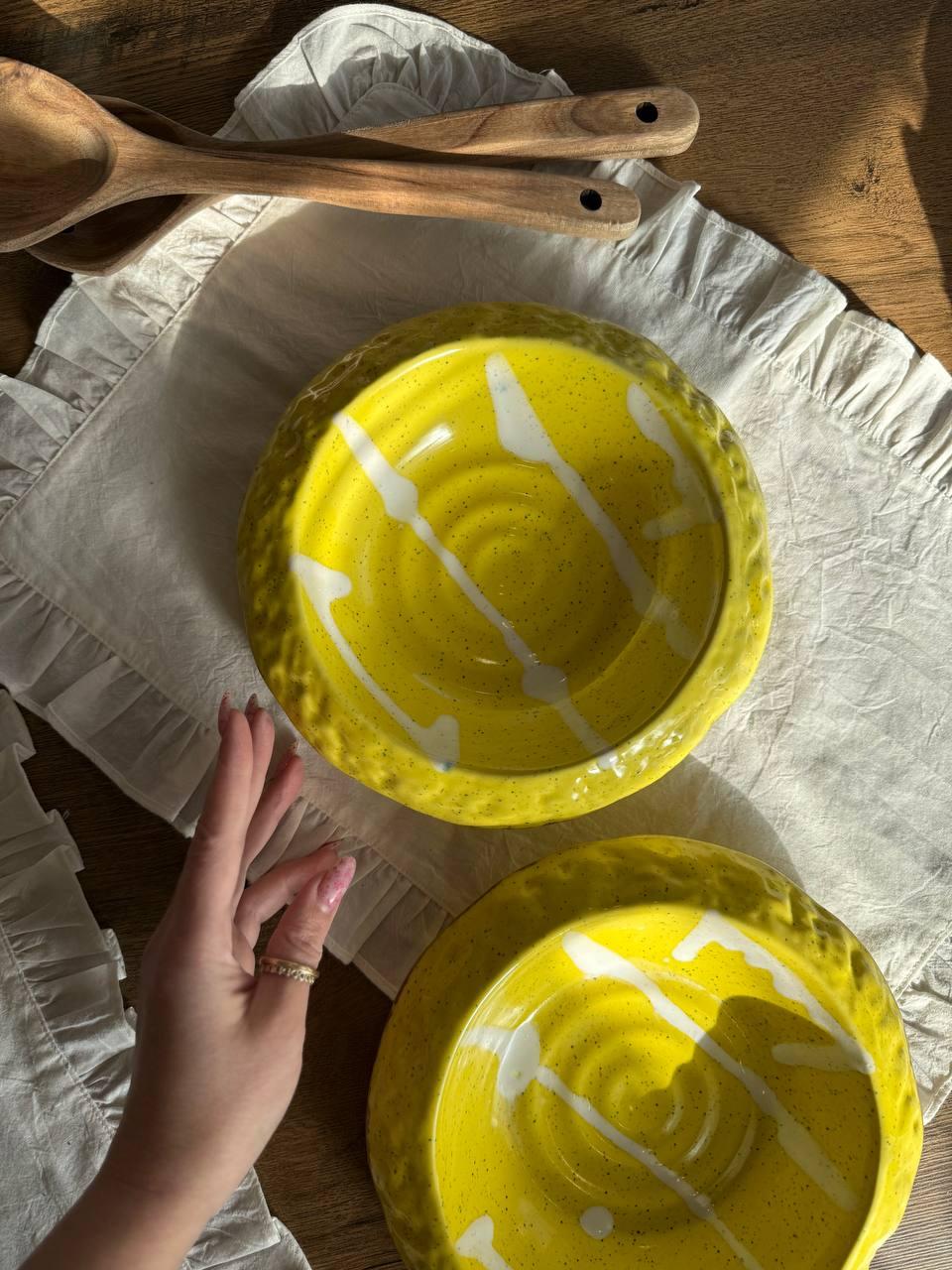 Тарілка для подачі Корал 450 мл Freedom Yellow Ексклюзив, фото 1