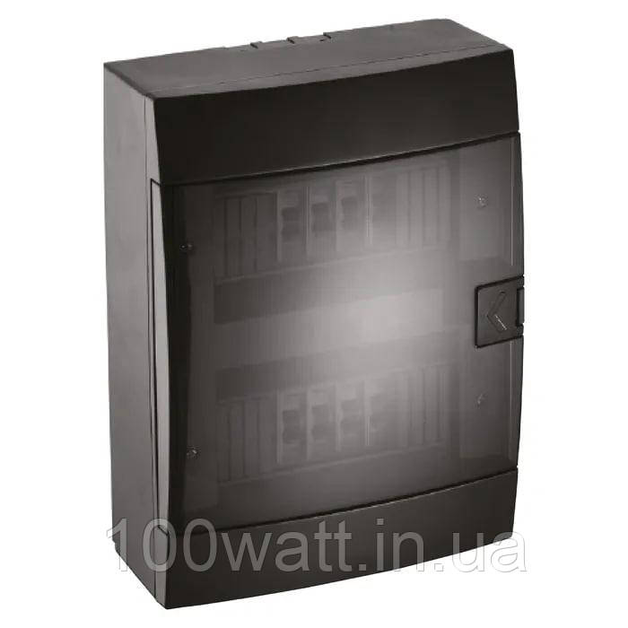 Щиток HOROZ ELECTRIC на 24 автомати зовнішнього встановлення чорний 600-001-240, фото 1