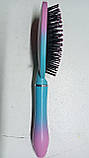 Жіноча щітка гребінець масажний для волосся для дівчинки 24,5х7см / для легкого розчісування волосся / 9551-25 / рожево-блакитна, фото 2