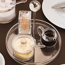 Піднос прозорий з ручкою 18см Цукерниця пластик Піднос фруктівниця Піднос акрил Підставки для фуршету, фото 3