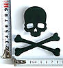 Наклейка "Череп з кісткою" Об'ємна Хром, фото 2