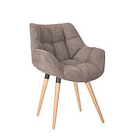 Стілець обідній Vensan plus wood бук 1.007 antr тканина soro-23 бежева (Новий Стиль ТМ)