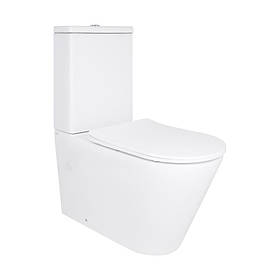 Унітаз підлоговий Qtap Vlasta Ultra Quiet безобідковий з сидінням Soft-close WHITE QT28228300W