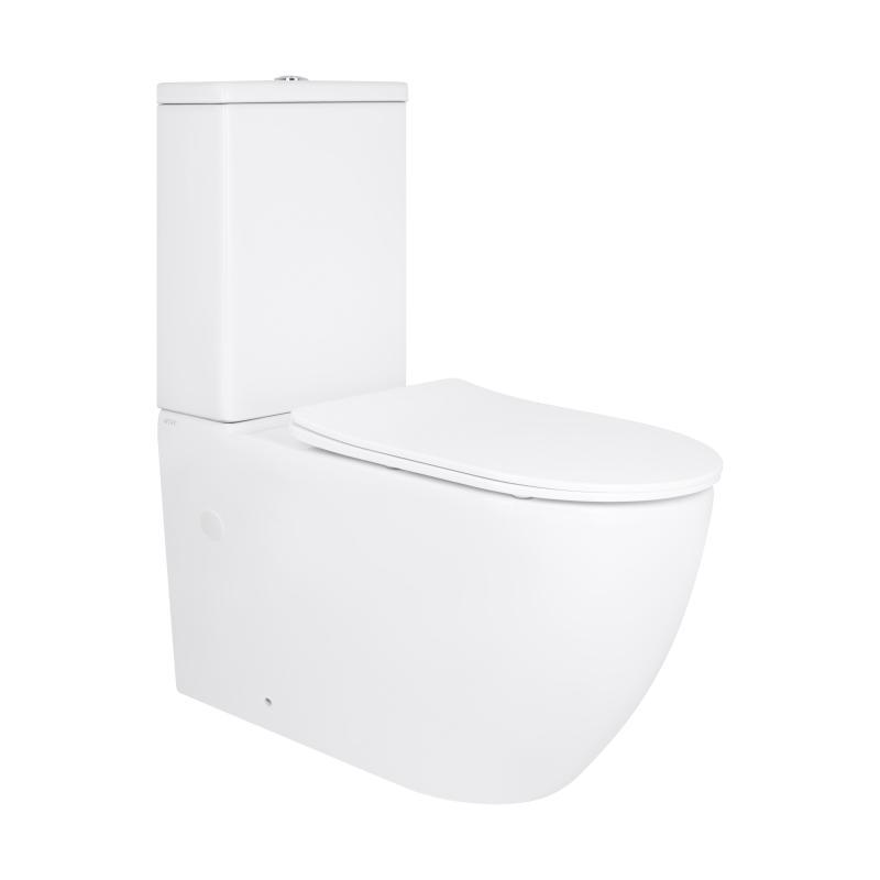 Унітаз підлоговий Qtap Grand Ultra Quiet безобідковий з сидінням Soft-close WHITE QT26228301W, фото 1