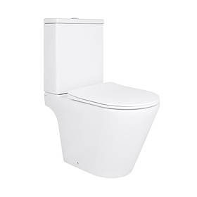 Унітаз підлоговий Qtap Dove Rimless безобідковий з сидінням Soft-close WHITE QT06228380BW