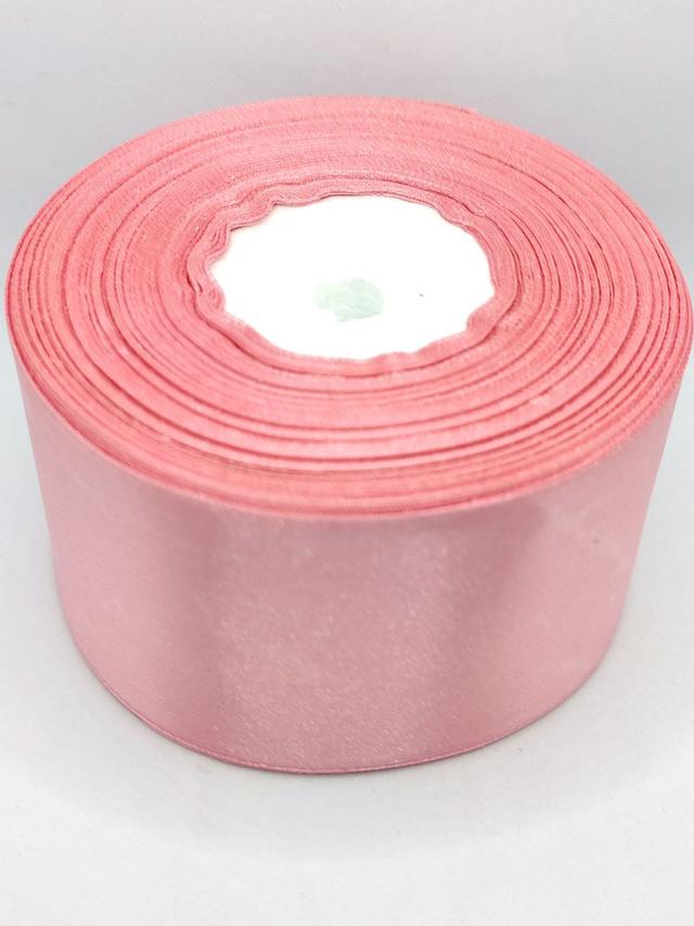 Стрічка атласна 5 см Колір рожевий, чайна троянда