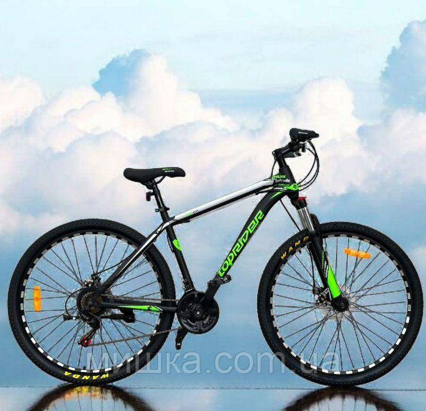 Велосипед TopRider-611 29" гірський, рама 19", зелений + крила в подарунок!, фото 1