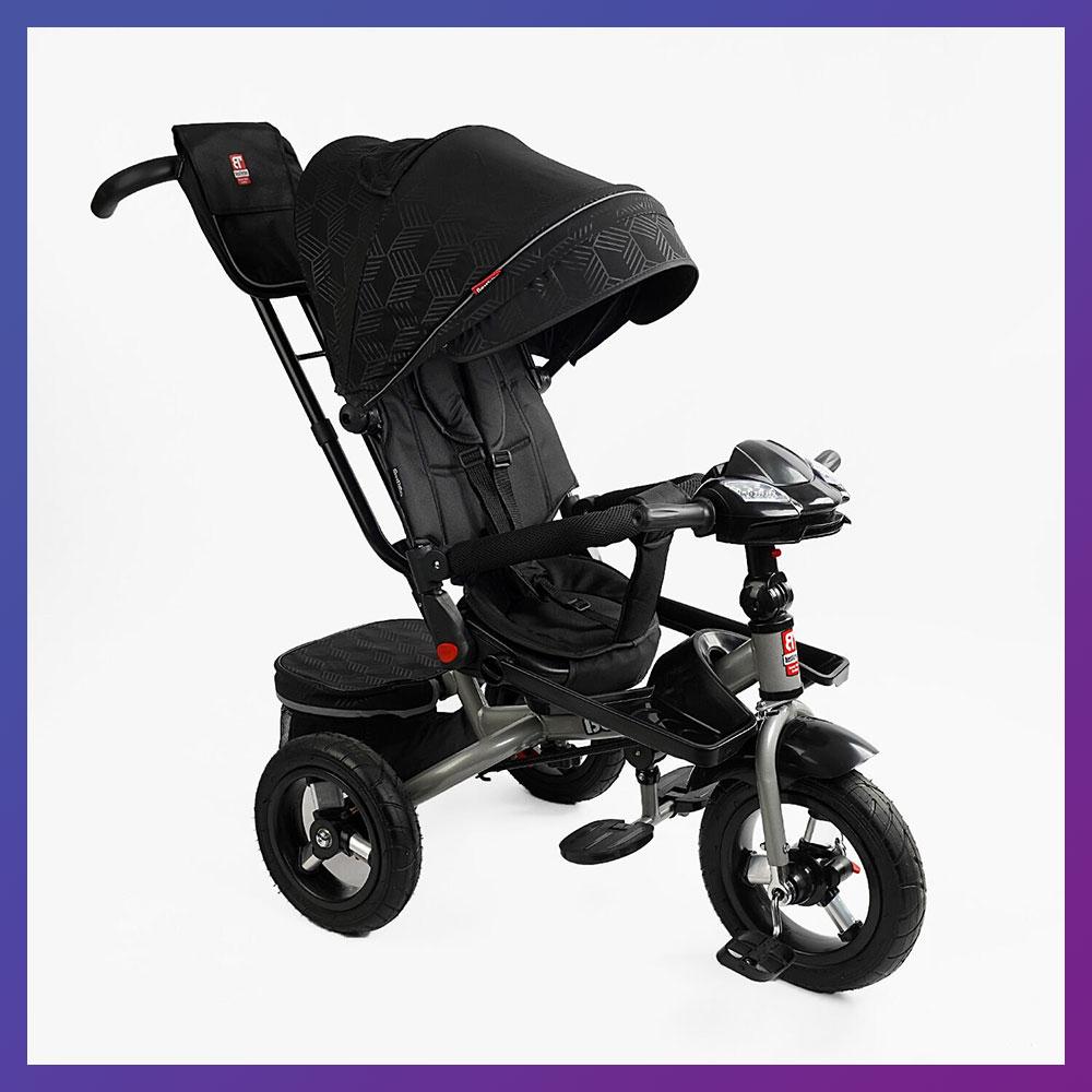 Дитячий триколісний велосипед коляска з пультом і поворотним сидінням Best Trike 6088 F-695-12 Чорний, фото 1