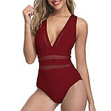 Жіночий суцільний купальник з сіточкою р.M (р.44), фото 2