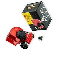 Сигнал повітрянний равлик Nautilus 12V з компресором 2 тона червоний