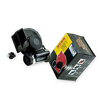 Сигнал повітрянний равлик Nautilus 24V з компресором 2 тона чорний