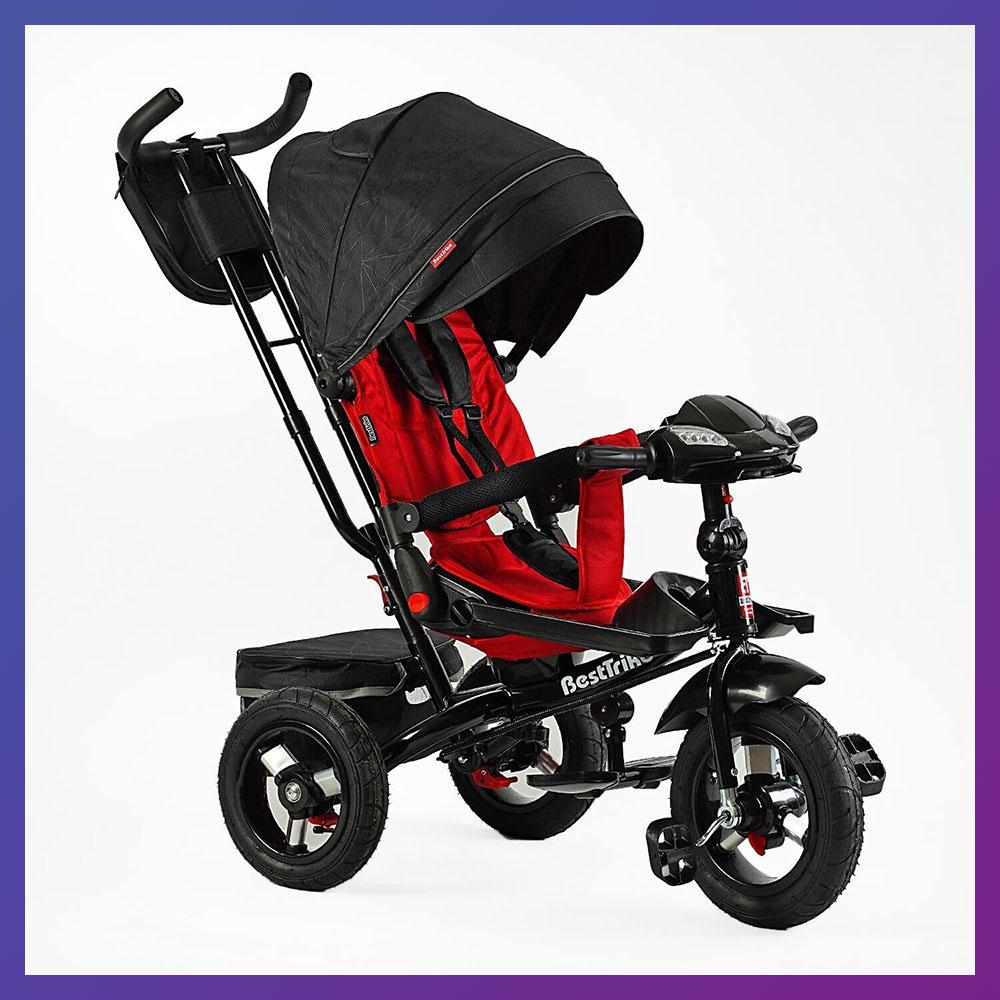 Дитячий триколісний велосипед коляска з пультом і поворотним сидінням Best Trike 6088 F-789-05 Чорний, фото 1