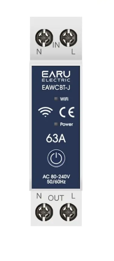 Смарт автоматичний вимикач EARU 1P+N EAWCPT-J (63А) DIN with METERING