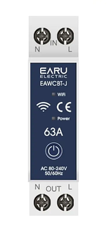 Смарт автоматичний вимикач EARU 1P+N EAWCPT-J (63А) DIN with METERING