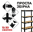 Надійний стелаж LEOBRO Чорний 180 х 180 х 40 см, 175кг/полиця, 5 полиць (LB-R175-BLKX2), фото 3