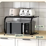 Металевий стелаж для мікрохвильовки та кухонного приладдя 53×32×32 см