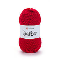 Yarnart BABY (Бейбі) № 156 червоний (Пряжа дитяча, нитки для в'язання)